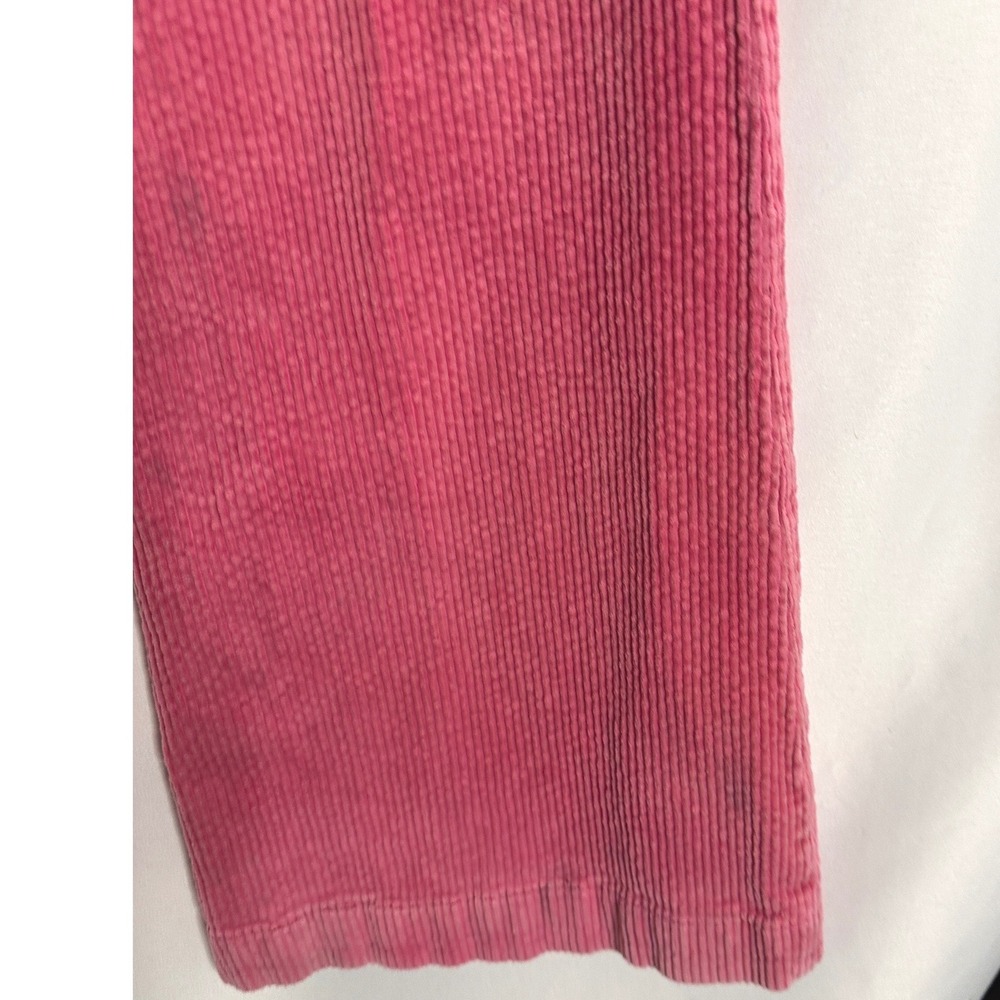 FREE PEOPLE 4 Pink Corduroy Flare Pants Button Pockets Mid Rise Stretch Boho 70s - Picture 5 of 8